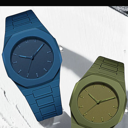 Orologio al quarzo dal design minimalista per uomo, casual, leggero, cinturino in plastica, impermeabile, sportivo, da lavoro, orologio creativo da uomo platinumshop