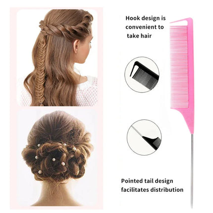 3-10pcs Hair Styling Comb Set Teasing Hair Brush Triple Teasing Comb Rat Tail Combs Edge Brush Hair Tail Tools Braid Tool Loop 2028