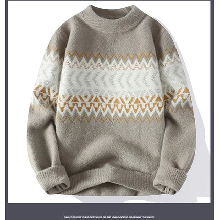 Sweaters men 2023 Winter new arrival thicken sweater Stripe pattern men fashion sweaters autumn Men's wool pullovers MY0799