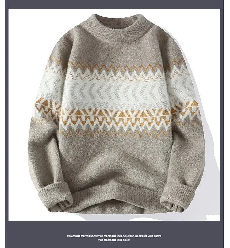 Sweaters men 2023 Winter new arrival thicken sweater Stripe pattern men fashion sweaters autumn Men's wool pullovers MY0799