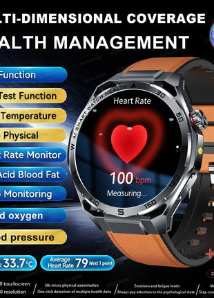 Nuovo Smartwatch 2026 con Analisi del Grasso Corporeo ECG+PPG, Acido Urico, Pressione Sanguigna, Ossigeno nel Sangue, Chiamate Bluetooth, Orologio Sportivo Intelligente per Uomini e Donne platinumshop