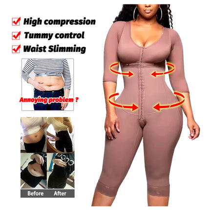 Guaine colombiane per tutto il corpo Shaper Tute ad alta compressione Postoperatorio Dopo il parto Lipo Braccio Vita più sottile Riducendo Shapewear