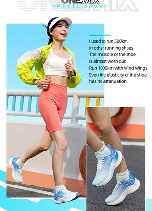 Onemix 2025 nuove scarpe da corsa veloci traspiranti uomo maratona sport casual scarpe sportive da donna uomo leggero corda per saltare all'aperto fitness PlatiNum
