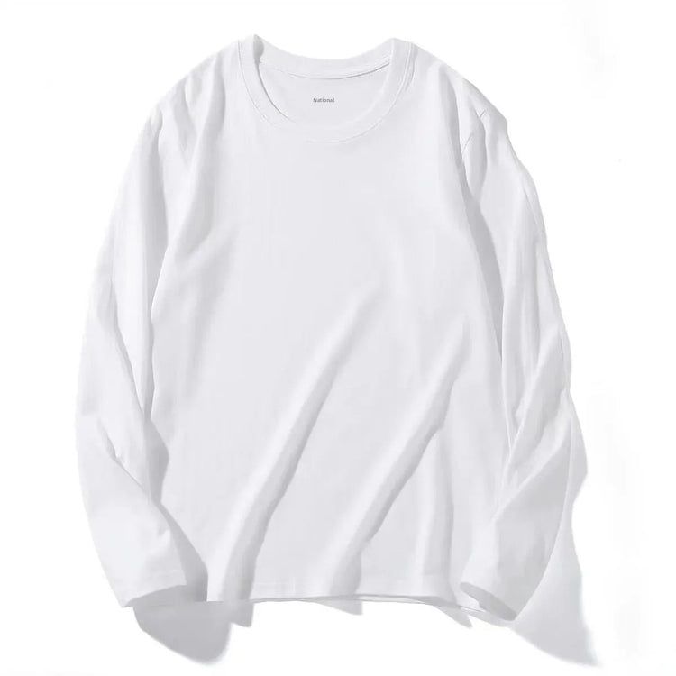 Men's Fleece Lined Thickened Long Sleeve T-Shirt round Neck Base Shirt Autumn Clothes Winter Thermal Wear Breathable Casual Top PlatiNum