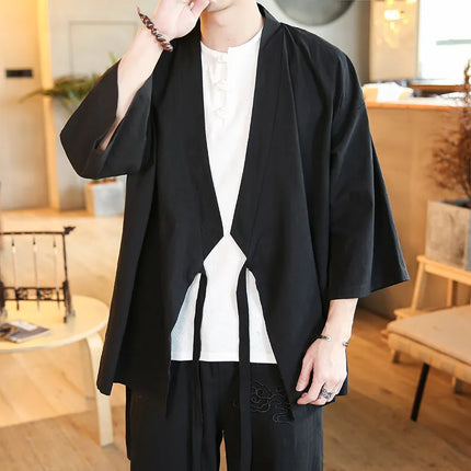 Camicie Kung Fu Stile Cinese, Abbigliamento Tradizionale Tai Chi, Completo Tang in Tinta Unita, Bluse Casual Comode in Cotone per Uomo