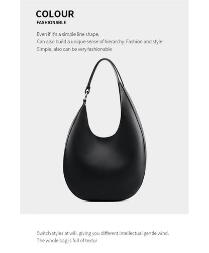 2025 New Genuine Leather Women Half Moon Bag Shoulder Ladies Luxury Underarm bag Commuter Shopping Handbag Bag For Women Gift