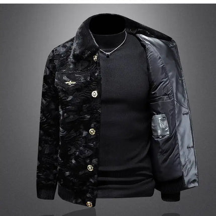 Winter Men Gold Mink Fur Thickened Sheepskin Water-Repellent One-Piece Collar Coat Mens Wool Trench Coat Manteau Homme Hiver
