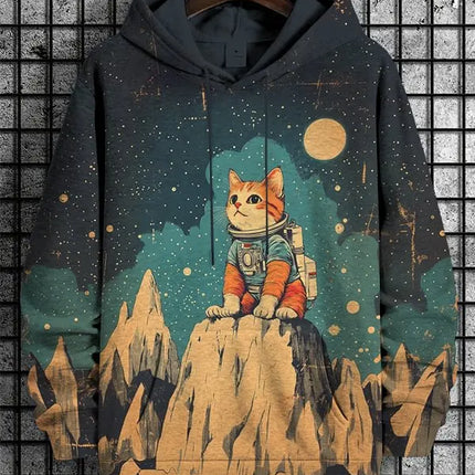 Cartoon Graffiti Cat Pattren Unisex Hoodies Sweatshirt 3D Print Men/Women Tracksuit Coat Harajuku Hoodie Pullover Men's Clothing