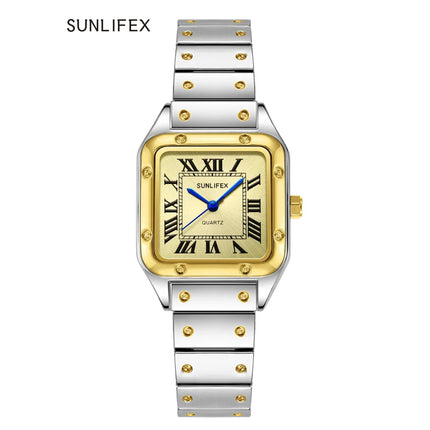 Orologi da donna quadrati Orologio da donna al quarzo Orologio da polso femminile Cinturino in bambù in acciaio inossidabile Orologio da donna casual Orologio Relogio Feminino platinumshop