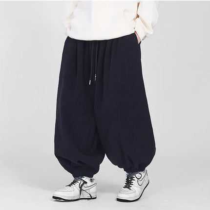 Comodi pantaloni da jogging da uomo 2026 nuovi pantaloni da lanterna di moda oversize in tinta unita da uomo pantaloni casual con coulisse Hip Hop Harajuku
