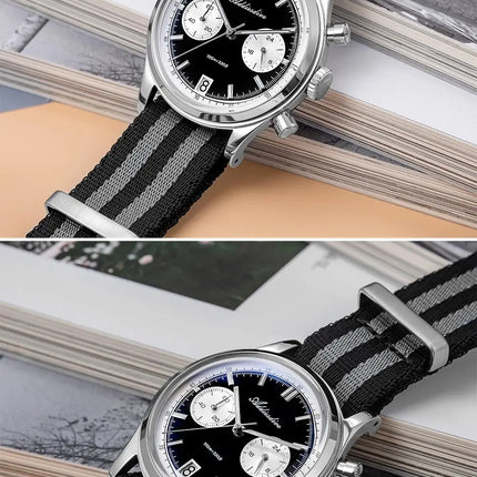 ADDIESDIVE AD2095 Man‘s Chronograph Watch BGW9 Super Luminous 10Bar Waterproof Bubble Mirror Glass VK64 Quartz Steel Wristwatch