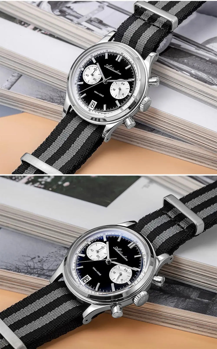 ADDIESDIVE AD2095 Man‘s Chronograph Watch BGW9 Super Luminous 10Bar Waterproof Bubble Mirror Glass VK64 Quartz Steel Wristwatch