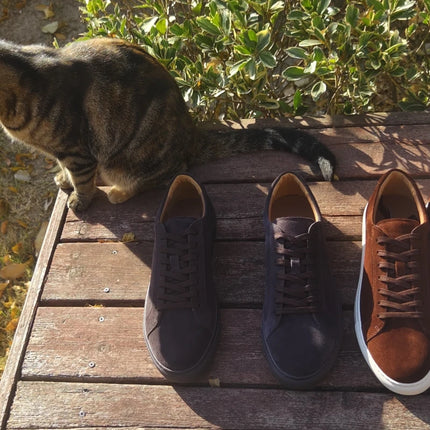 Men Coffee Suede Loafers Skateboarding Pure Outdoor Durable Leather Casual Walking Style Shoes