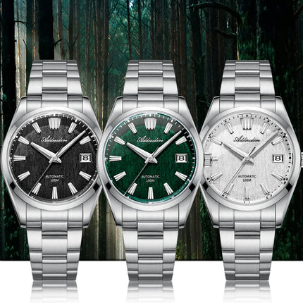 ADDIESDIVE Top Brand Automatic Watch For Men Sapphire Glass Unique Bark Texture Waterproof Luminous Mechanical Watch New AD2075