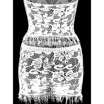 1 Set Sexy Copricostume Donna in Rete, Abito Bodycon Scavato Trasparente con Nappe, Senza Bikini, per la Spiaggia platinumshop