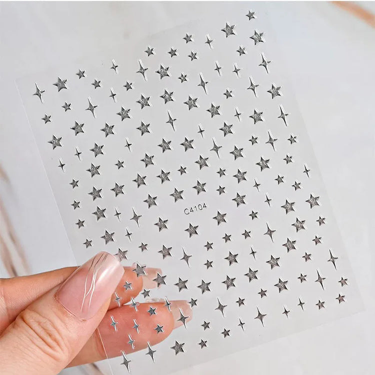 ail Stickers Self-adhesive Nail Ribbon Star Sticker Gel Polish Decals Kawaii Accesories ZJT15