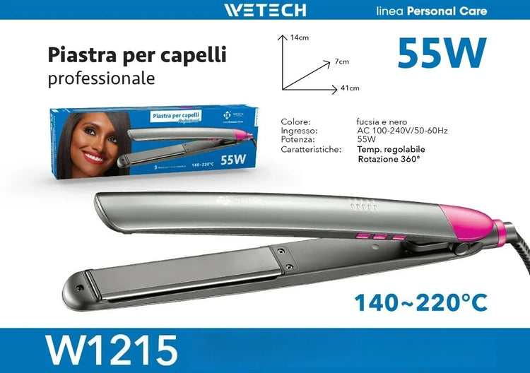 Electric Hair Styling Tool Set, Ceramic Flat Iron & Curling Wand, Adjustable Temperature Hot Styling Appliance for Household Daily Hair‑Dressing