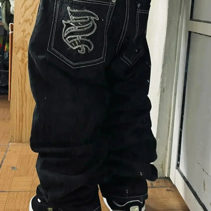 Streetwear New Fashion Stampa oversize Jeans larghi Y2K Harajuku Hip-hop Vintage Popolare Goth Pantaloni a gamba larga a vita alta Pantaloni