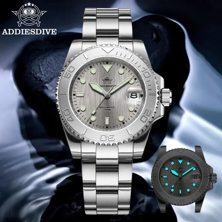 ADDIESDIVE AD2087 Men Watch Waterproof 20Bar Driver Sapphire Glass BGW9 Luminous Reloj Hombre NH35 Automatic Mechanical Watch