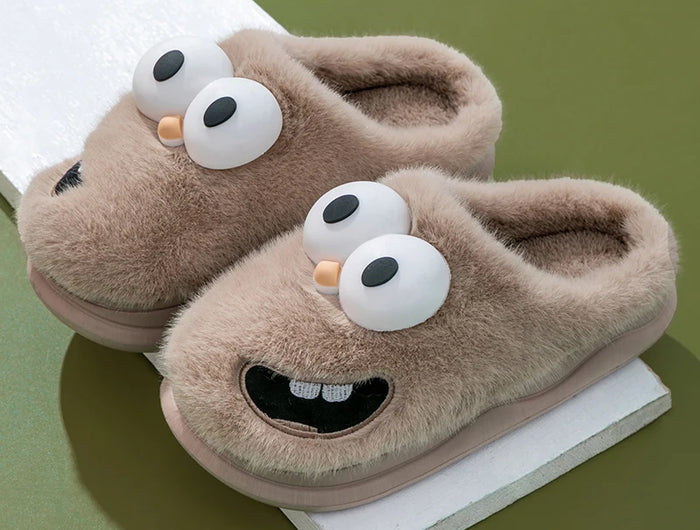 Nuovo simpatico cartone animato invernale suola morbida da uomo pavimento interno piattaforma antiscivolo diapositive calde pantofole di peluche scarpe casual in cotone per la casa maschile