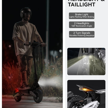 Monopattino elettrico OOTD T10 con potenza di picco di 900W, batteria da 48V 13.5Ah, display a LED, per adulti platinumshop