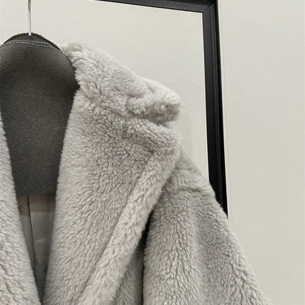 Max Teddy Coat 62% Alpaca 26% Wool 12% Silk Coat Winter Thicken Women's Coat