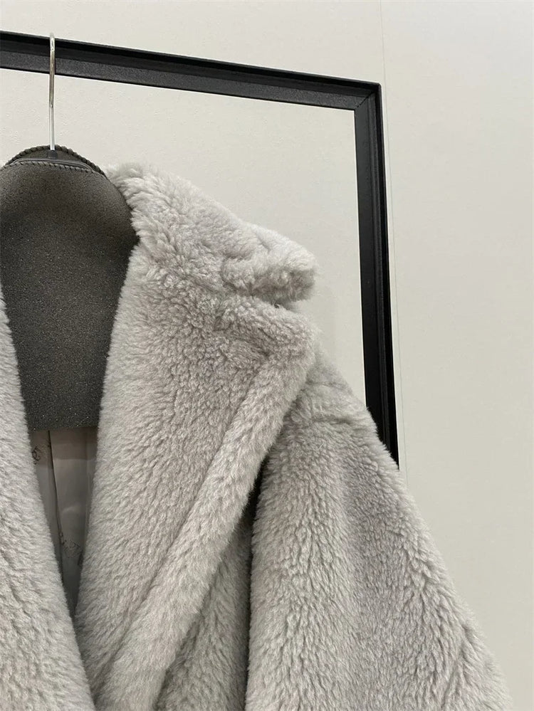 Max Teddy Coat 62% Alpaca 26% Wool 12% Silk Coat Winter Thicken Women's Coat