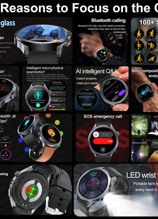 Nuovo Smartwatch 2026 per Analisi del Grasso Corporeo, ECG+PPG, Acido Urico, Pressione Sanguigna, Ossigeno nel Sangue, Orologio con Chiamate per Uomini e Donne platinumshop