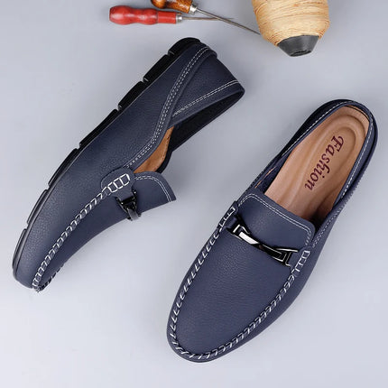 Mocassini in vera pelle Moda uomo Design Mocassino Slip on Soft Flats All-match Scarpe casual Calzature da barca fatte a mano per uomo adulto