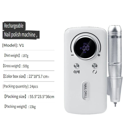 Wireless Portable Rechargeable Electric Nail Polishing Machine New Cordless Nail Surface Polisher Gel Nail Remover Professional Home Salon Manicure Pedicure Care Tool For DIY Nail Art Design