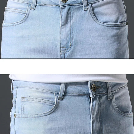 2025 Estate Marca Stretch Sottile Bermuda Masculina Cotone Denim Jeans Jorts Uomo Al Ginocchio Morbido Ropa Hombre Pantaloncini