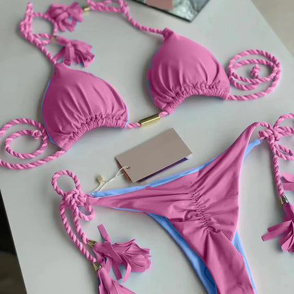 RUOTONSEPT Sexy Braiding rope Bandage Bikini Set Women's Swimsuit Two-piece Triangle Swimwear Bathing Suit Brazilian Biquinis platinumshop