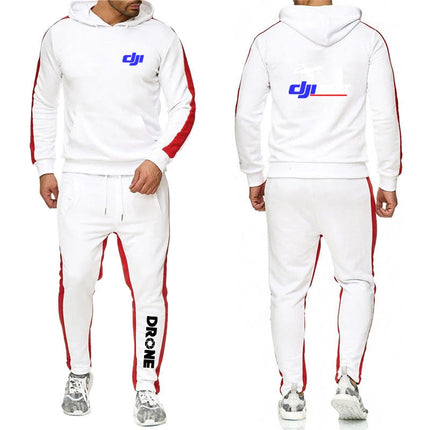 Dji Professional Pilot Drone Men's New Long Sleeve Hip Hop Harajuku Sport Comfortable Hoodies Casual Pant Two Piece Suit PlatiNum