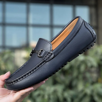 Mocassini in Pelle da Uomo Stile Britannico, Traspiranti, Slip-on, per Guida e Outdoor, Scarpe Casual Classiche Fatte a Mano, Design Elegante