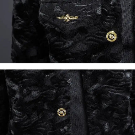 Winter Men Gold Mink Fur Thickened Sheepskin Water-Repellent One-Piece Collar Coat Mens Wool Trench Coat Manteau Homme Hiver
