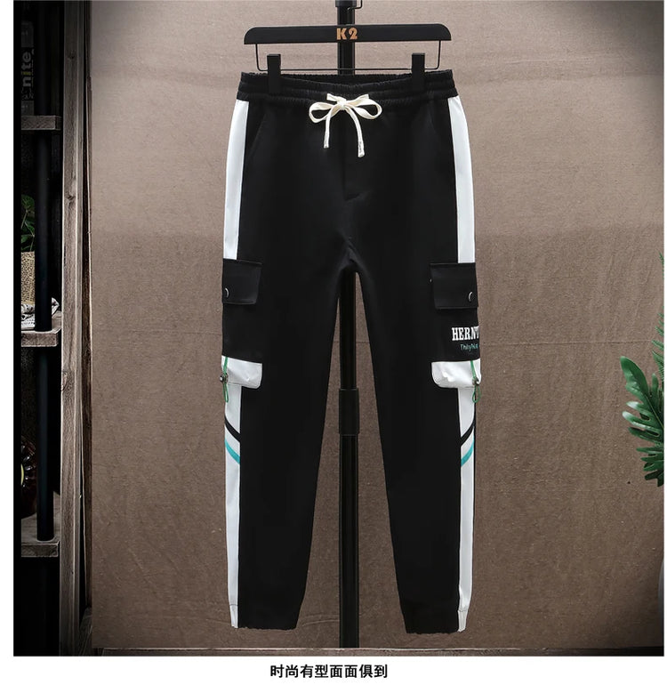 Autumn Men Tracksuit Casual Spring Sportswear Hooded patchwork Jackets Pants 2 Piece Sets Hip Hop Running Sports Suit