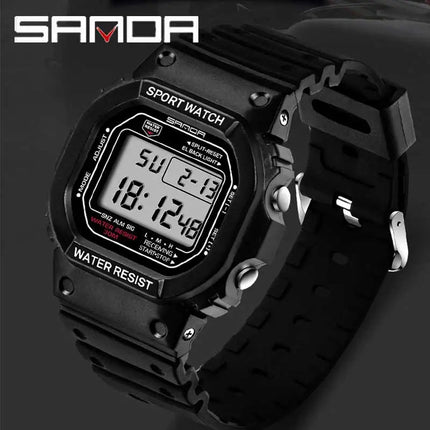 SANDA G Style LED Orologio digitale Unisex Antiurto Impermeabile Orologi sportivi Ragazzo Ragazza Cronometro Orologio elettronico a LED militare platinumshop