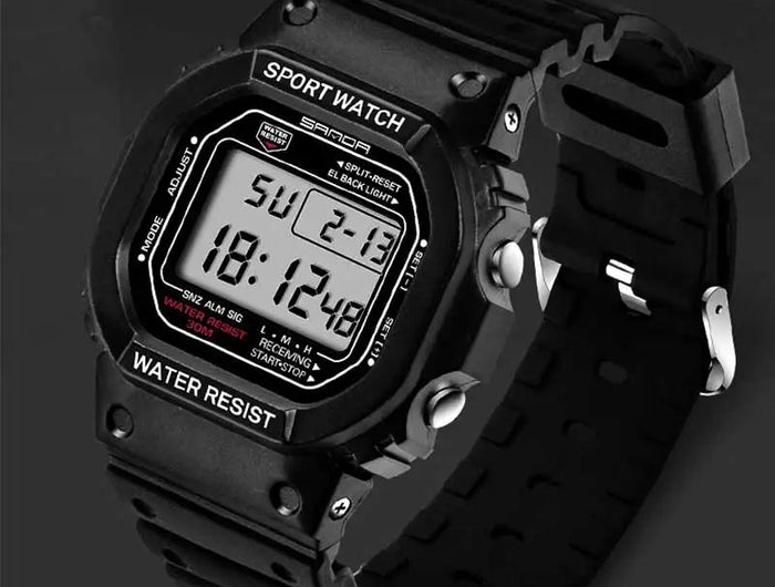 SANDA G Style LED Orologio digitale Unisex Antiurto Impermeabile Orologi sportivi Ragazzo Ragazza Cronometro Orologio elettronico a LED militare platinumshop