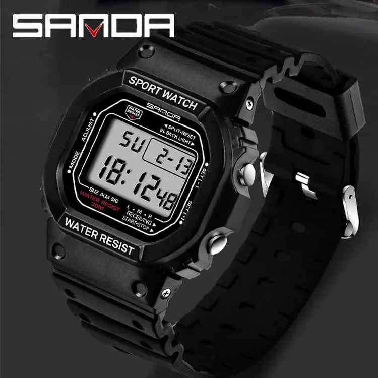 SANDA G Style LED Orologio digitale Unisex Antiurto Impermeabile Orologi sportivi Ragazzo Ragazza Cronometro Orologio elettronico a LED militare platinumshop