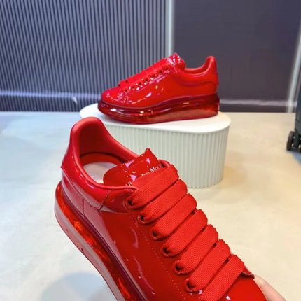 Handcrafted Men's Casual Shoes Patent Leather Thick-soled Sports Shoes Round-toe Man Trainers Platform Loafers  Wedding Shoes