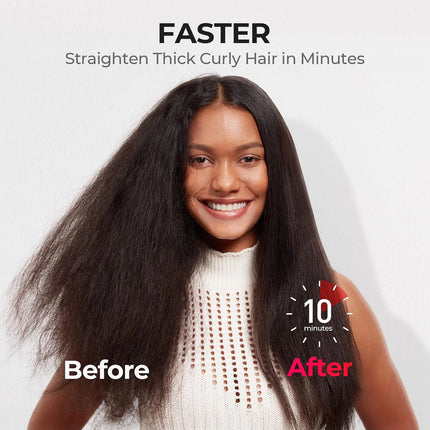 TYMO IONIC PLUS Straightening Brush, Professional Hair Straightener, LCD Display, Fast Heating, Anti-Burn, Fast Styling Hair Too