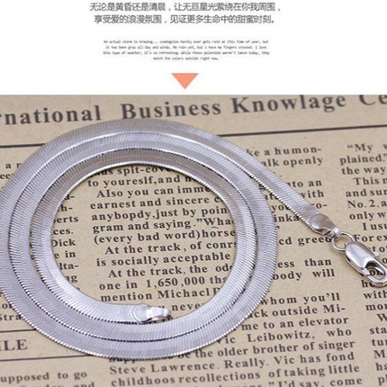 Silver Color 4MM Chain Necklace for Women Luxury Couple Fine Jewelry Blade Chain Wedding Gift Choker Clavicle PlatiNum
