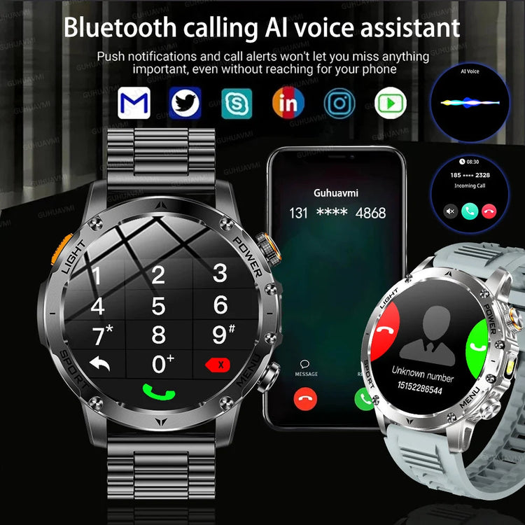 2025 Uomini Schermo AMOLED da 1,7 pollici Astuto Della Vigilanza 1000mAh Batteria Frequenza Cardiaca Chiamata Bluetooth NFC GPS Tracker Sport Fitness Orologi Nuovo platinumshop