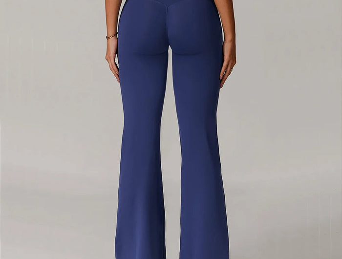 High Waist Wide Leg Pants Leggings Women Tights Fitness Bell-bottoms Yoga Elastic Leggings Push Up Gym Workout Flared Pants PlatiNum