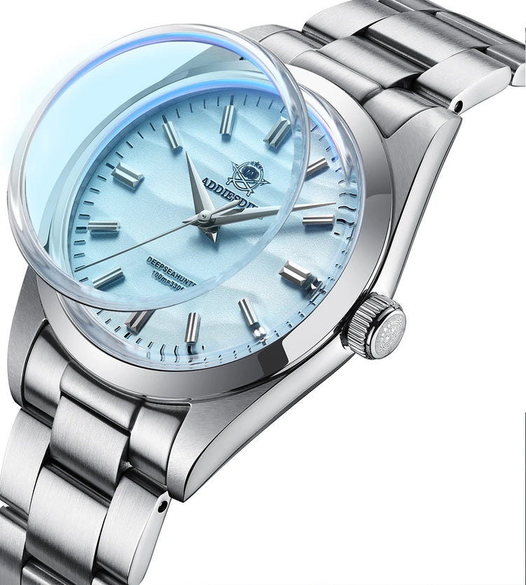 ADDIESDIVE 36mm Top Brand Men Watch Desert Dial Bubble Mirror Pot Cover Glass 10Bar Waterproof Outdoor Sports Quartz Wristwatch