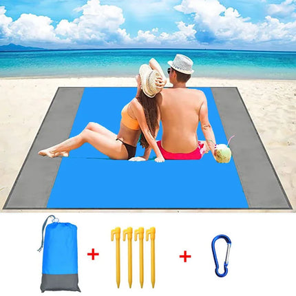 2022 telo mare oversize tappetino senza sabbia spiaggia antivento impermeabile coperte da Picnic tappetino da spiaggia tasca oversize Picnic 4 ancora