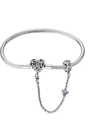 Nuovo Bracciale Originale in Argento 925 con Quadrifoglio Portafortuna e Catena a Serpente, Adatto per Gioielli Fai-da-Te da Donna PlatiNum