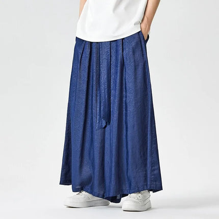 Pantaloni a gamba dritta Pantaloni a gamba larga floreali con superficie in raso retrò stile cinese Pantaloni casual larghi da uomo Comodi e traspiranti
