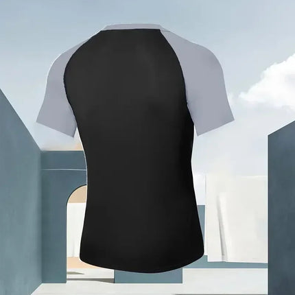 EVERLAST Camicia da Compressione da Uomo + Pantaloncini Sportivi 2 in 1 Set da 2 Pezzi per Il Tempo Libero Respiro Manica Corta Sport Jogging Palestra Marchio di Abbigliamento Stampa platinumshop