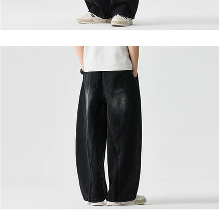 Pantaloni in denim Hip Hop da uomo High Street Autunno Pantaloni a gamba larga Uomo Casual Harajuku Jeans dritti Uomo Pantaloni cargo oversize larghi
